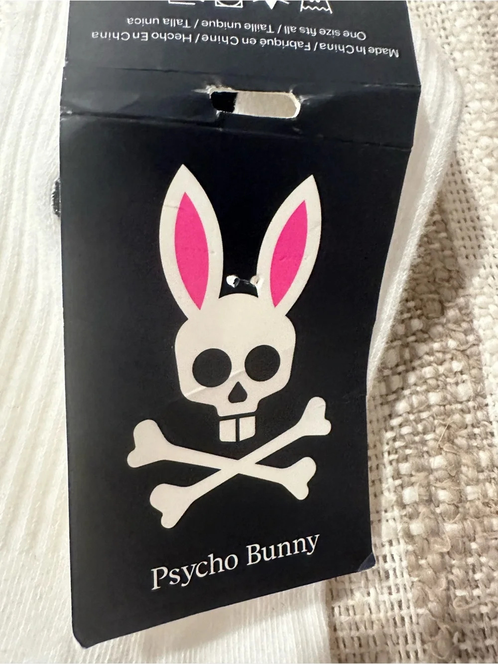 NEW! Psycho Bunny Adult White Crew Sports Socks with Tennis Logo NWT!!